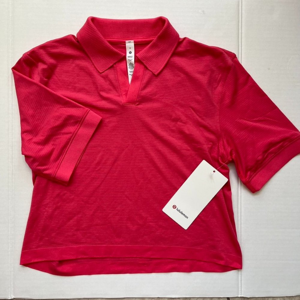 Lululemon Size 6 Swiftly Tech Relaxed Fit Polo Short Sleeve LIPG Pink